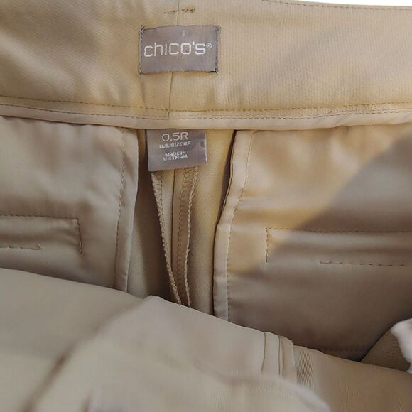 Chico's Beige Straight Leg High-rise Zip Front Pants with Pockets Size U.S. 6 R - Picture 4 of 9